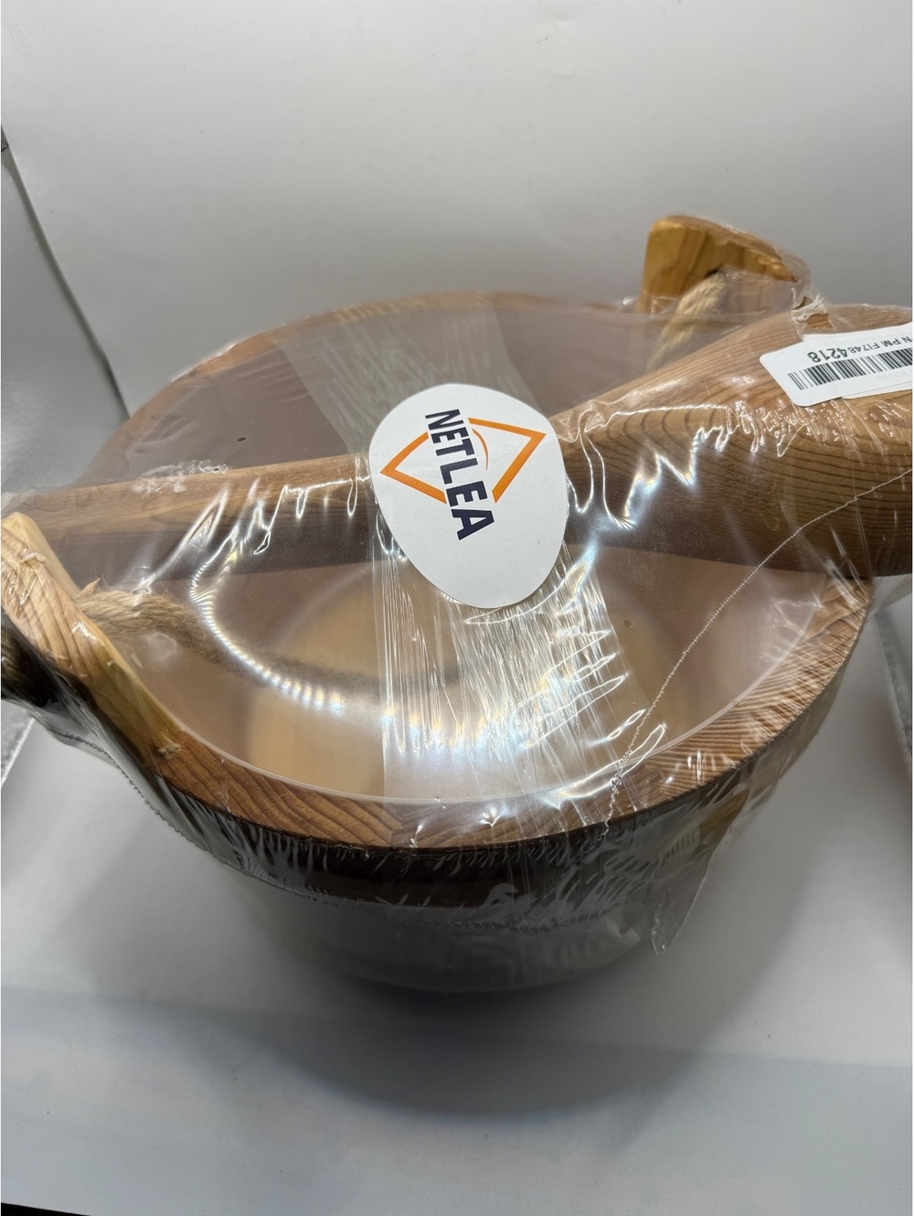 NetLea Premium Wooden Sauna Bucket and Ladle Set - 4L (1 Gallon) Brand New
